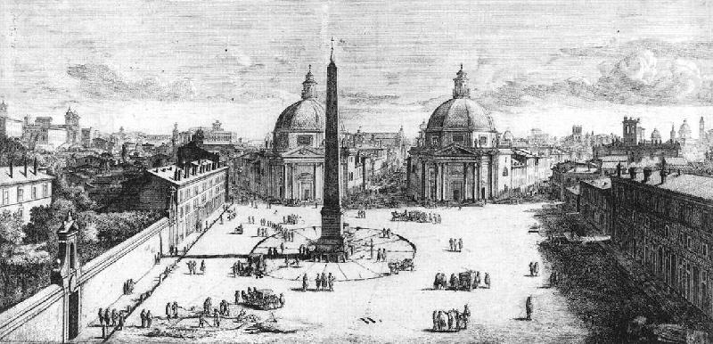 WITTEL, Caspar Andriaans van View of the Piazza del Popolo, Rome France oil painting art
